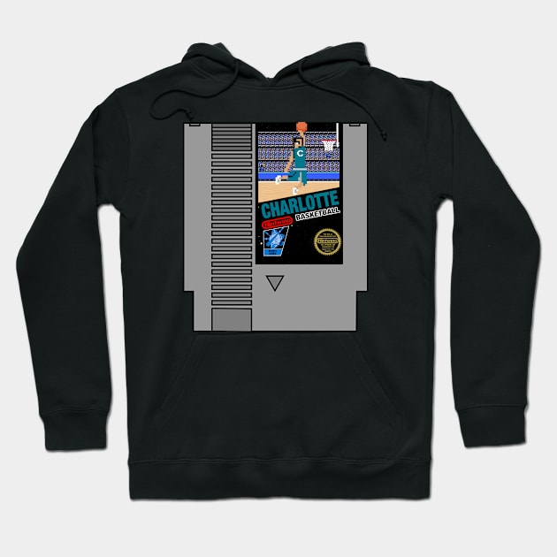 Charlotte Basketball 8 bit pixel art cartridge design Hoodie by MulletHappens